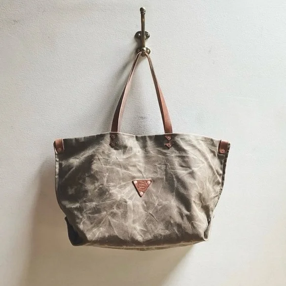 Arden + James Waxed Canvas and Leather Carryall Tote Bag